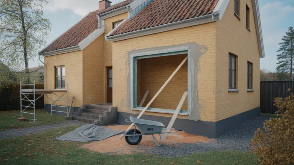 upptagning och f rst rkning av fasad f r f nster och d rrar i bromsten sp nga